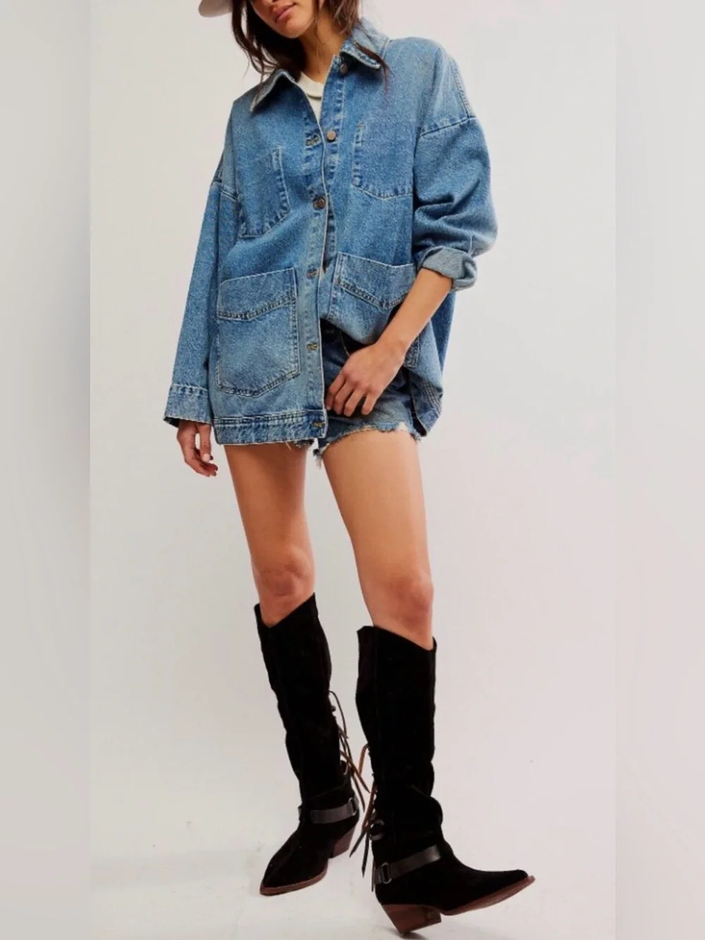FREE PEOPLE We The Free Avery Denim Jacket / Got The Blues Sz S NWT - Picture 5 of 13